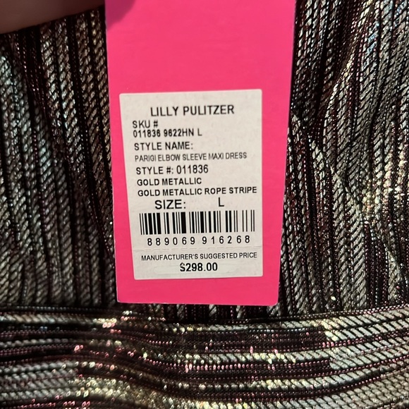 NWT Lilly Pulitzer Parigi Elbow Sleeve Maxi Dress - Large - Picture 3 of 3